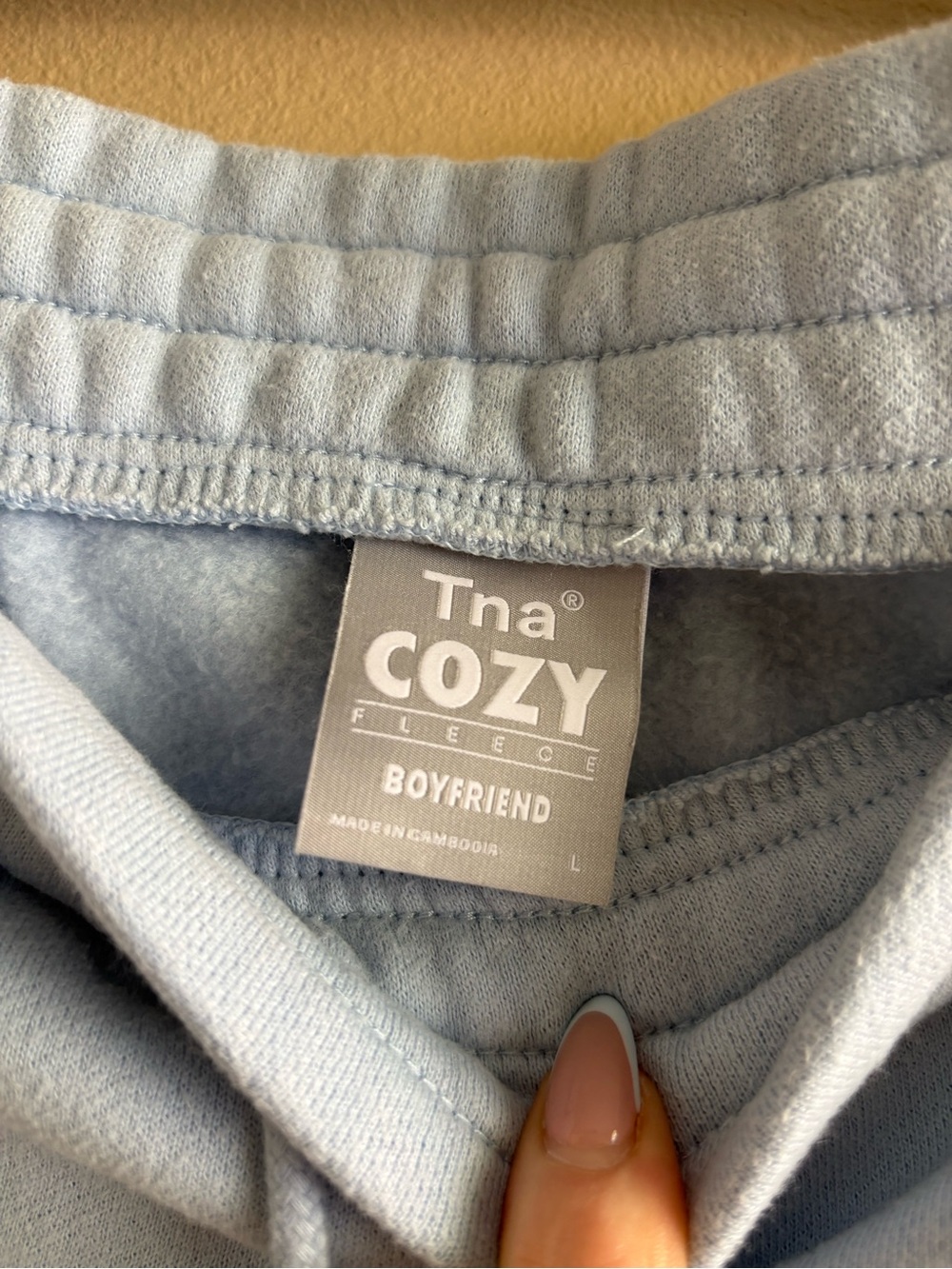 TNA Cozy Fleece Boyfriend Mini Skirt Light Blue Size Large Aritzia Lounge Skirt - Picture 4 of 13